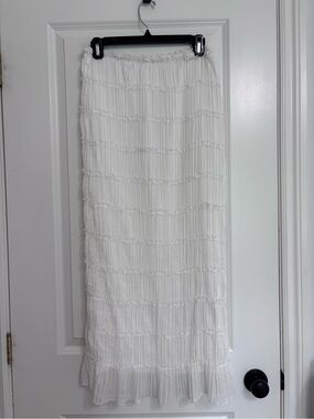 Ardene White Smocked Tiered Maxi Skirt